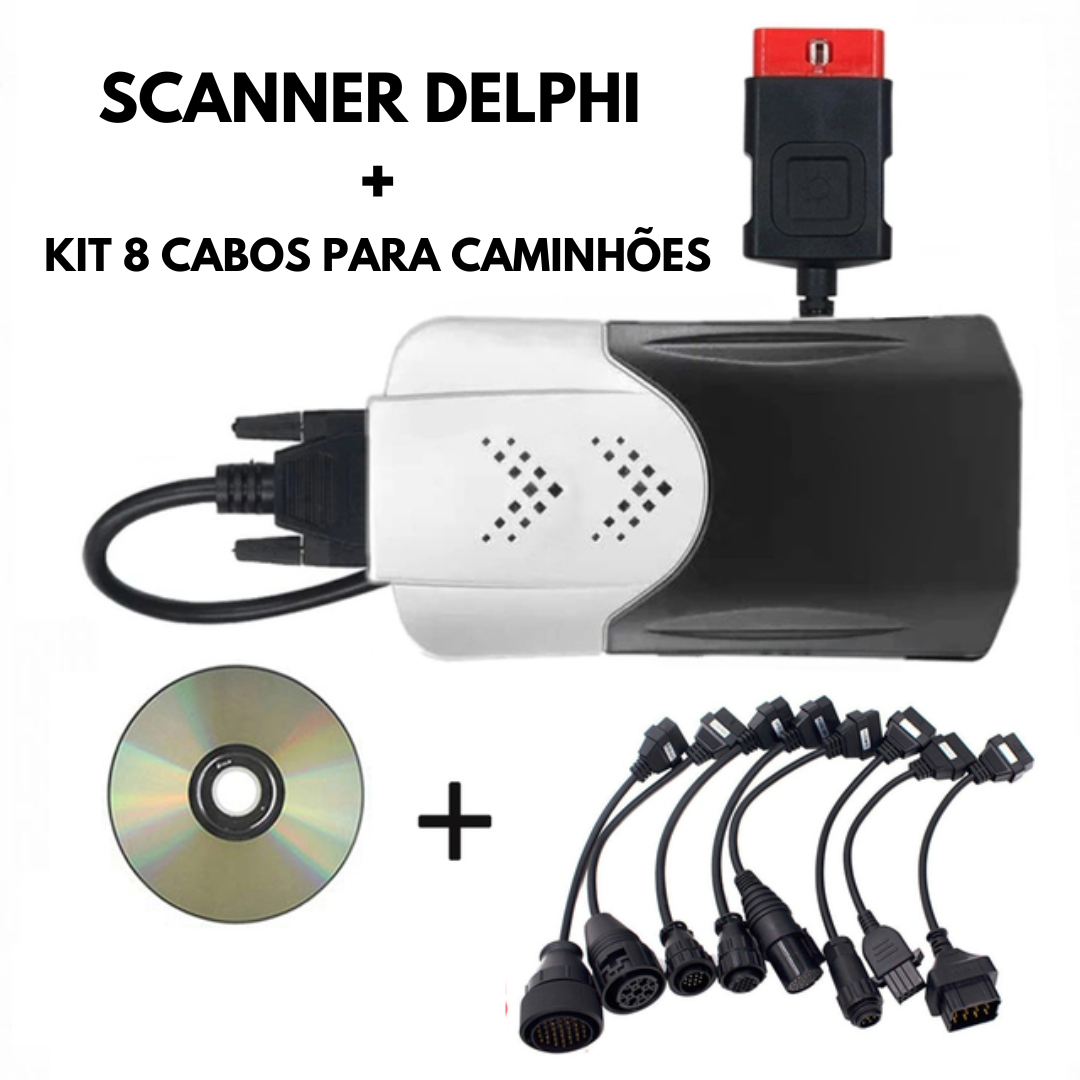 Kit diagnóstico Delphi DS150 completo cabos adaptadores — ECM Tech Center